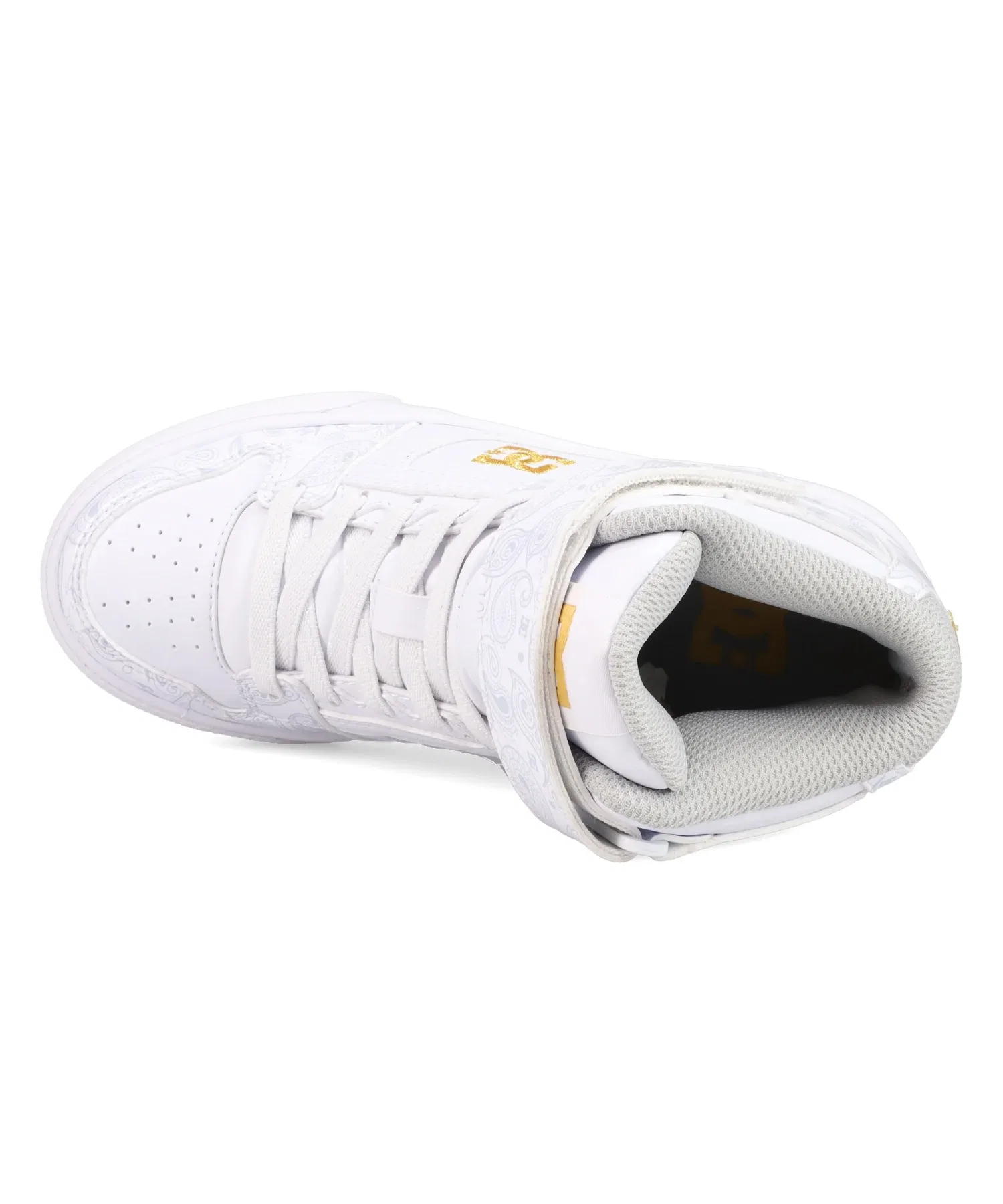 Детские высокие кроссовки DC SHOES Ks PURE HIGH-TOP SE EV SN с монограммой белые — фото 4