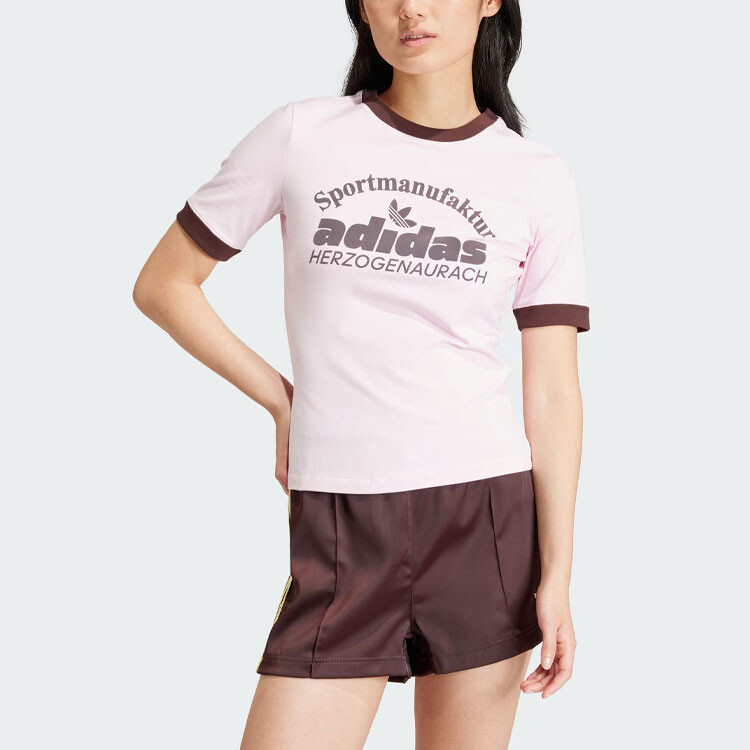 Adidas Originals Женская футболка, цвет Clear Pink — фото 3