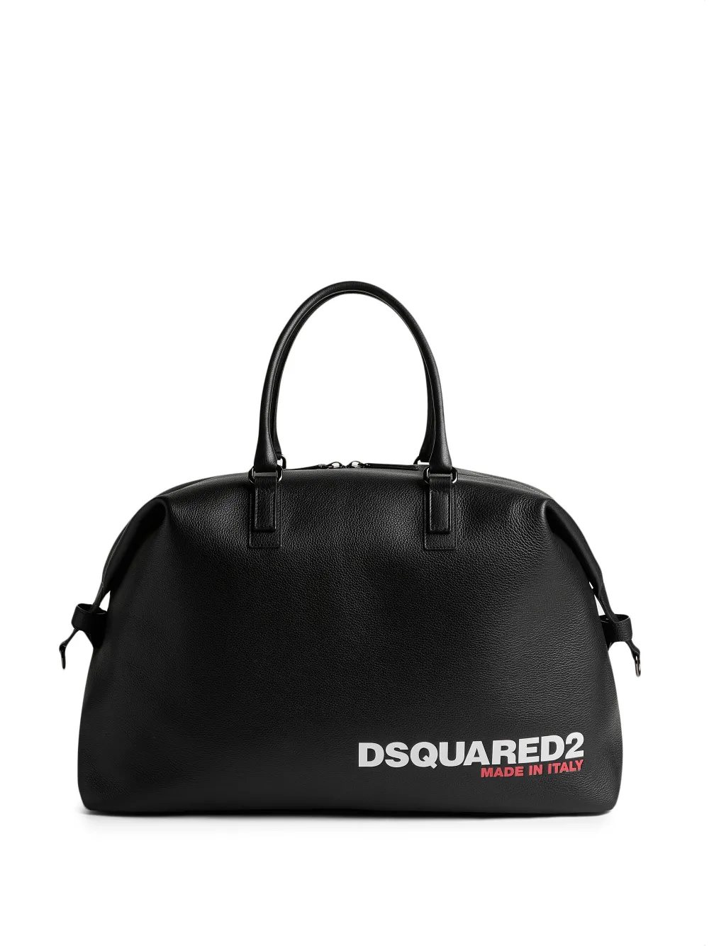 

Сумка-тоут из зернистой ткани с логотипом DSQUARED2, черный