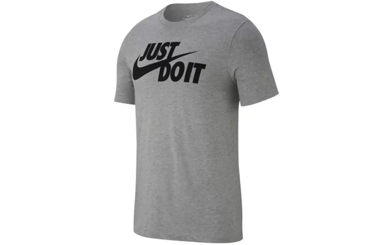 Nike Футболка Sportswear JDI мужская темно-серая с круглым вырезом Moderate Straight Fit