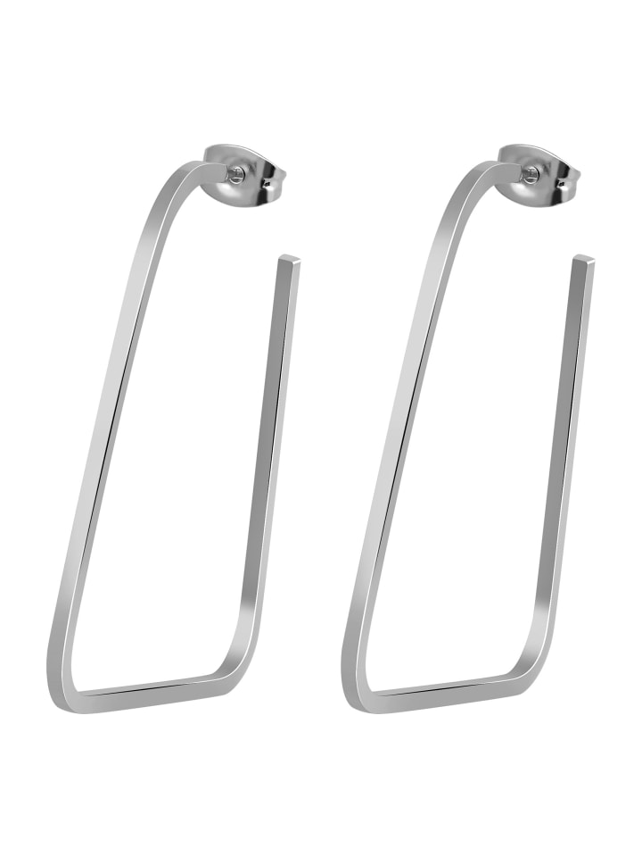 

Adeliás Женские серьги - Серьги-гвоздики из нержавеющей стали серебристого цвета