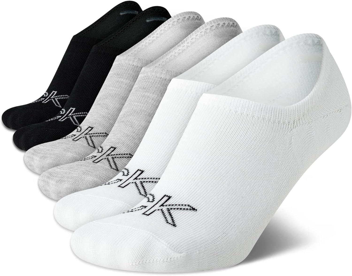 

Женские носки Calvin Klein, невидимые, с нескользящей пяткой, легкие, из хлопковой смеси, с низким вырезом, 6 пар в упаковке, Grey/White/Black