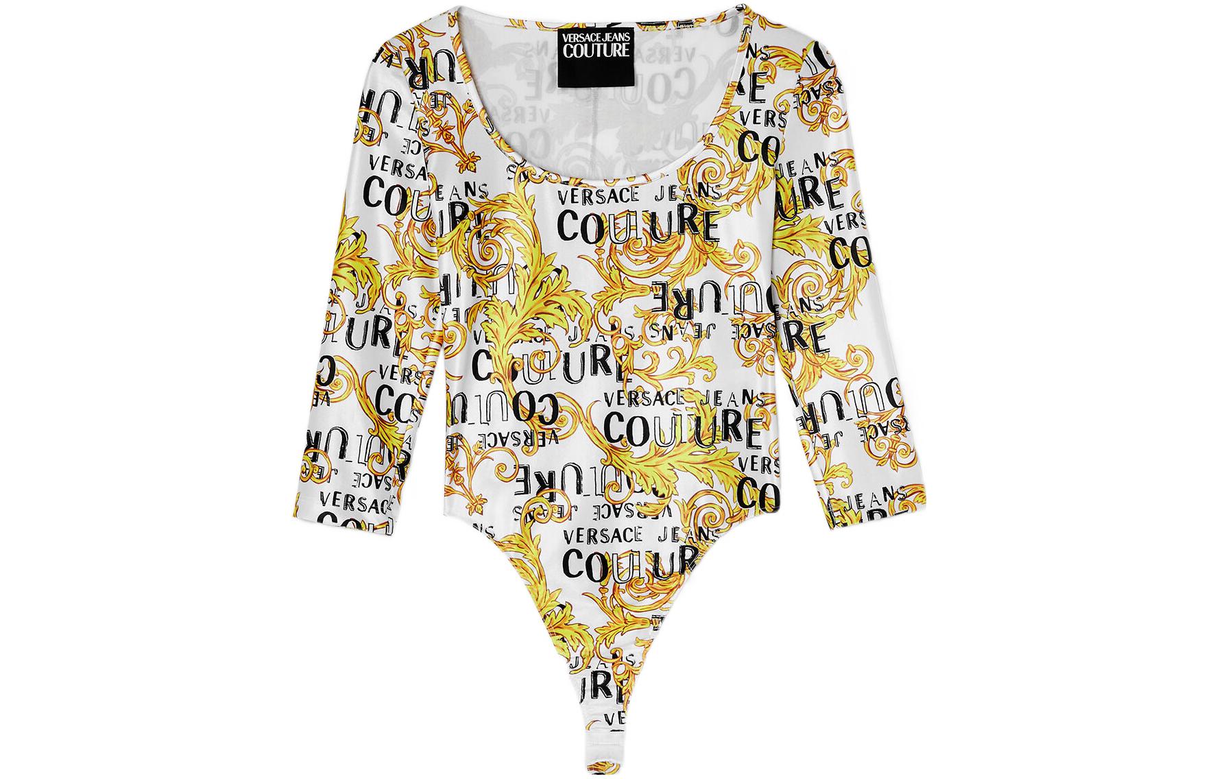 

Лонгслив с принтом логотипа VERSACE JEANS COUTURE, золотой