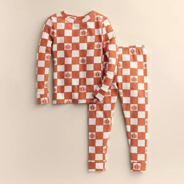 

Детский пижамный комплект из 2 предметов (4-12 лет) Little Co. By Lauren Conrad, цвет org checker pumpkin