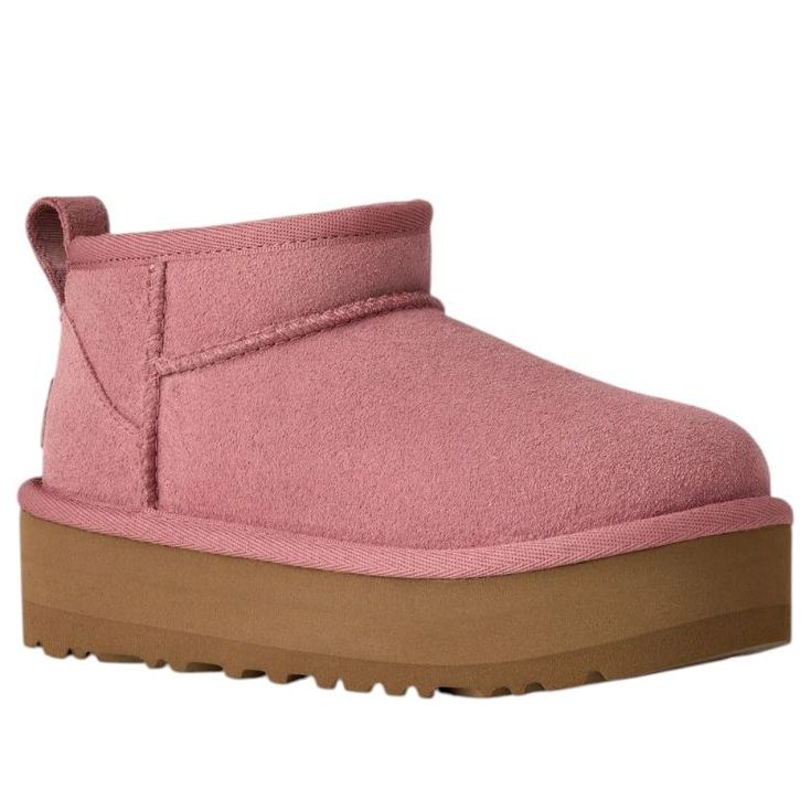 (GS) Классические ультраминиатюрные ботинки UGG на платформе 'Pink Dawn' — фото 2