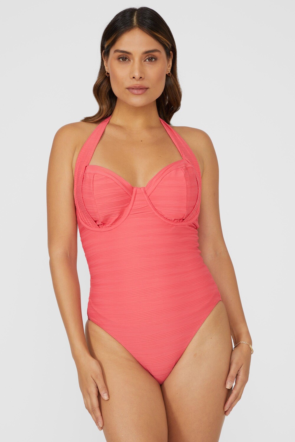 

Великолепный купальник на косточках DD+ Debenhams, розовый