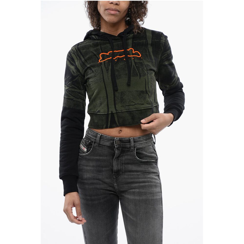 

RED TAG Brushed Cotton F-SLIMMY Укороченная толстовка с капюшоном с флокированием Diesel, Bicolor