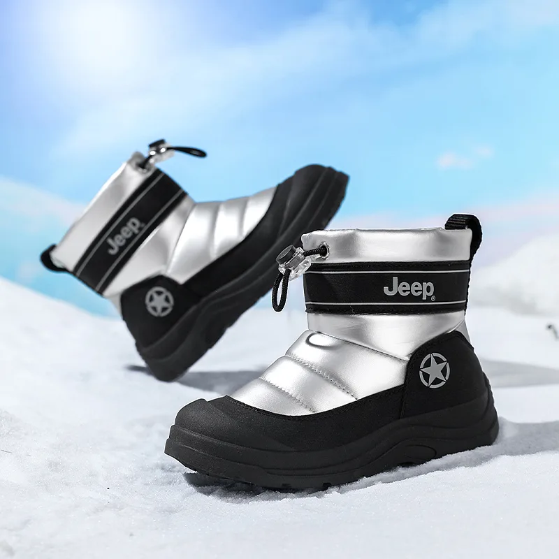 Водоотталкивающие утепленные нескользящие ботинки для детей Jeep, Star Diamond Silver/Phantom Black (Fleece-Lined) — фото 4