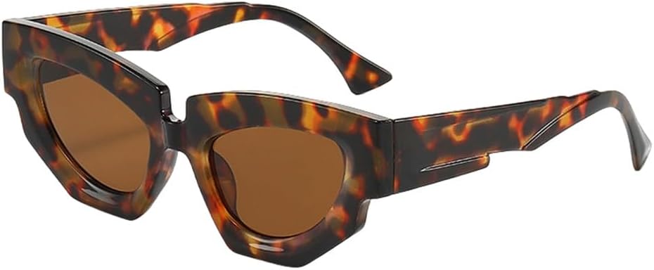 

Персонализированные модные солнцезащитные очки «кошачий глаз» в маленькой оправе, стильные солнцезащитные очки с ромбовидным рисунком, повседневные солнцезащитные очки в уличном стиле, SUN3110 Generic, Leopard Tea