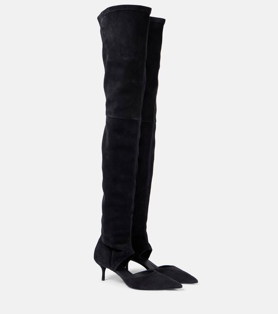 Растягивающиеся замшевые сапоги Stretch 55 выше колена Alaïa, Noir