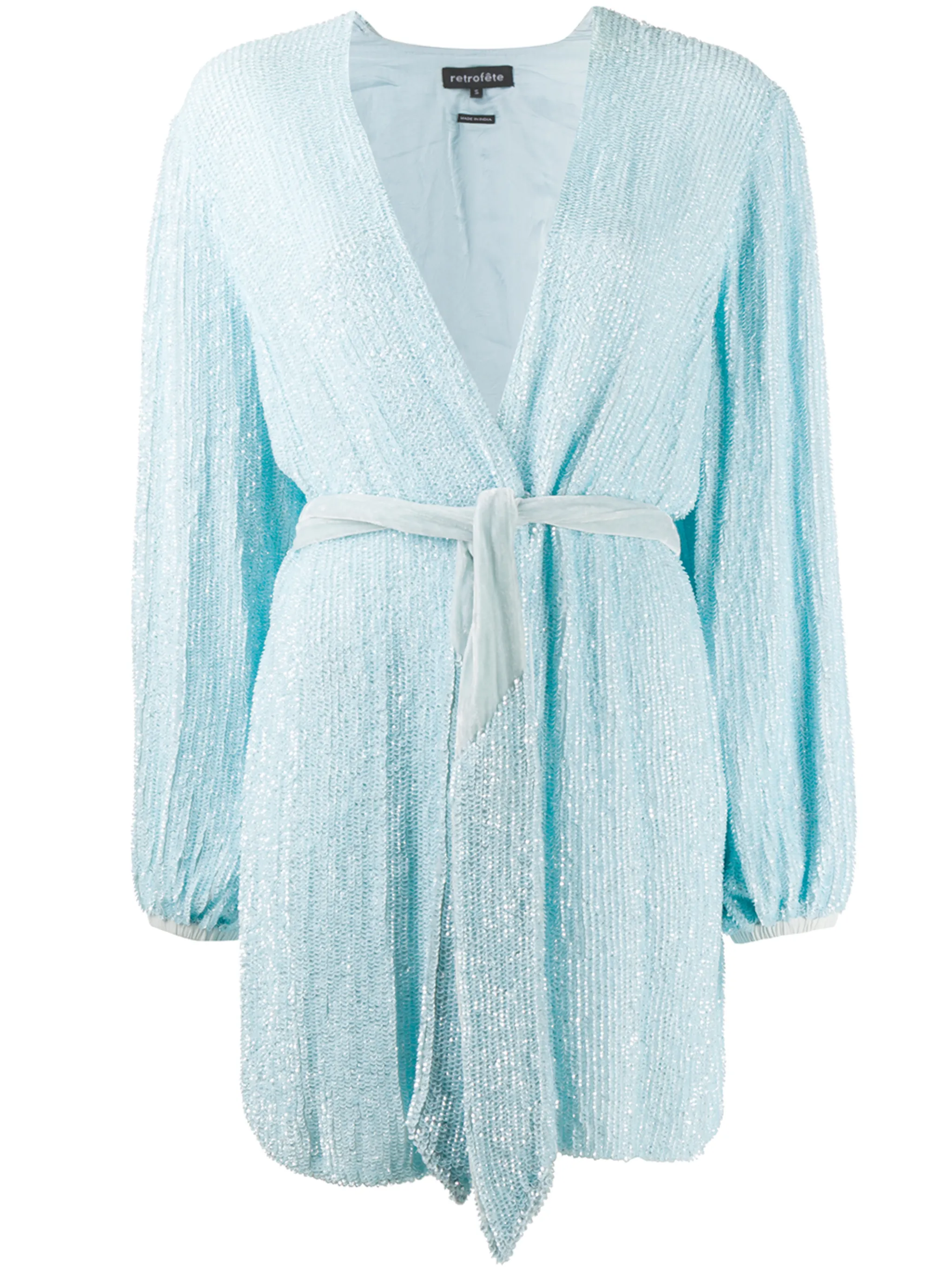 

Платье с запахом и пайетками Retrofete, синий