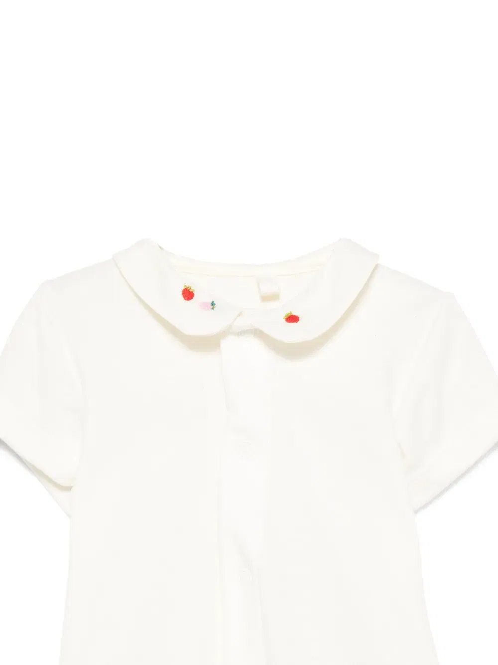 Боди с воротником в виде клубники Petit Bateau, белый — фото 3