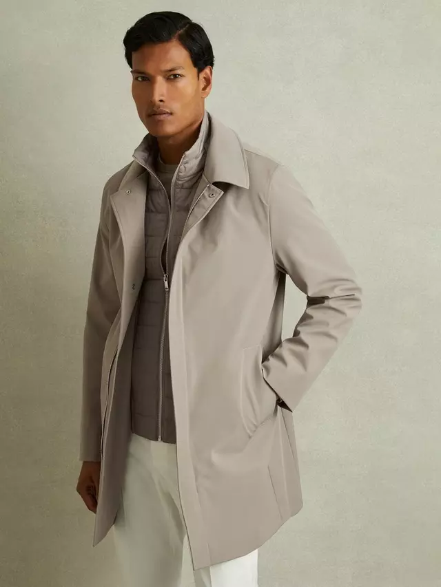 

Пальто Reiss Logan Funnel Neck, цвет taupe