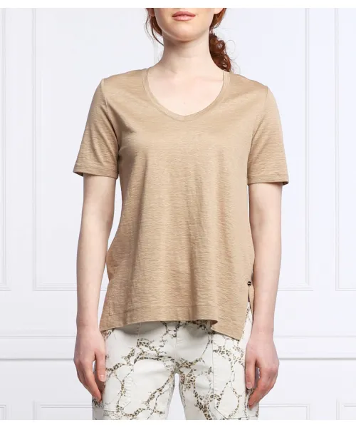 

Льняная футболка Regular fit Marc Cain, бежевый