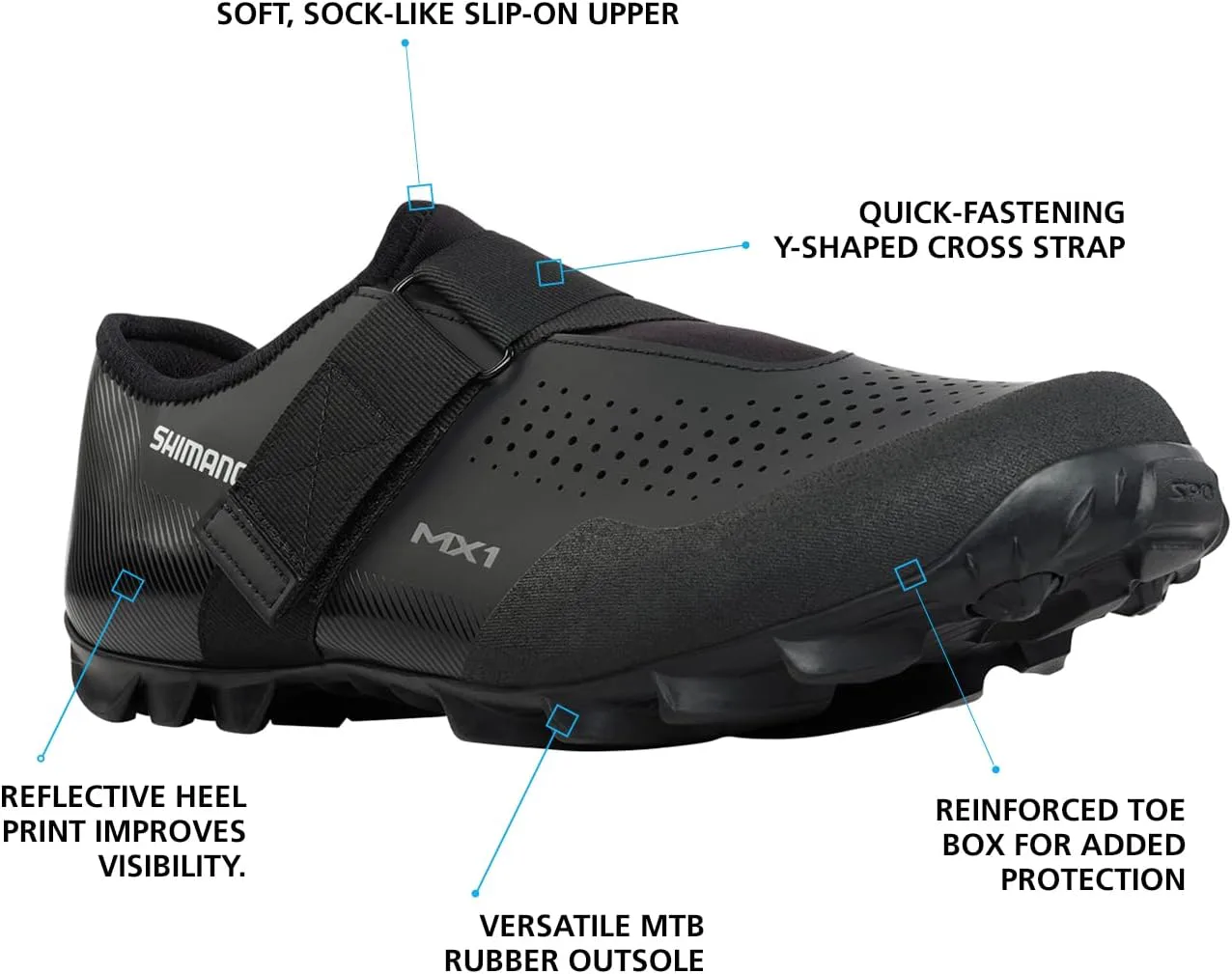 Велосипедные кроссовки SHIMANO SH-MX100 для различных видов бездорожья, черный — фото 4