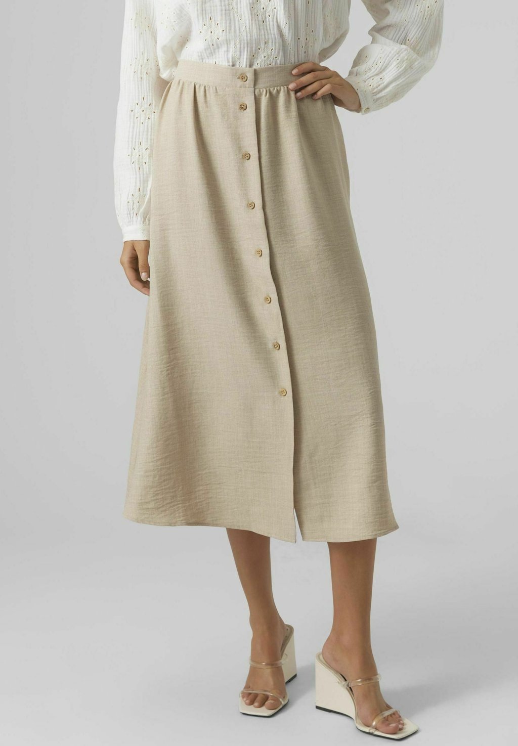 

Юбка А-силуэта ROCK VMMELANEY H/W BUTTON CALF WVN EXP Vero Moda, сине-серый