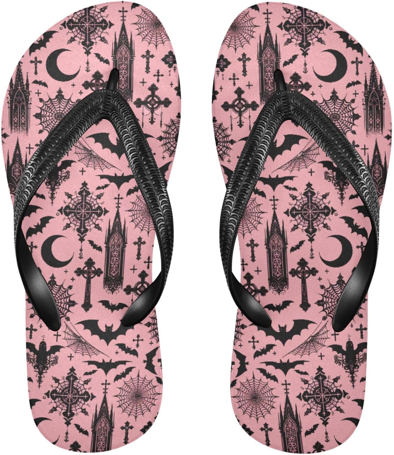 

Мужские и женские шлепанцы MNSRUU черного цвета с готической луной, паутиной и летучими мышами, шлепанцы-сланцы для женщин, мужские сандалии, душевые тапочки, летние нескользящие шлепанцы для плавания, пляжа и ванной