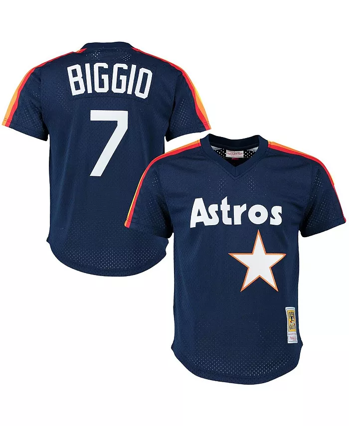 

Мужская тренировочная бейсбольная майка Houston Astros Craig Biggio Cooperstown в сетчатом стиле, цвет: темно-синий Mitchell & Ness