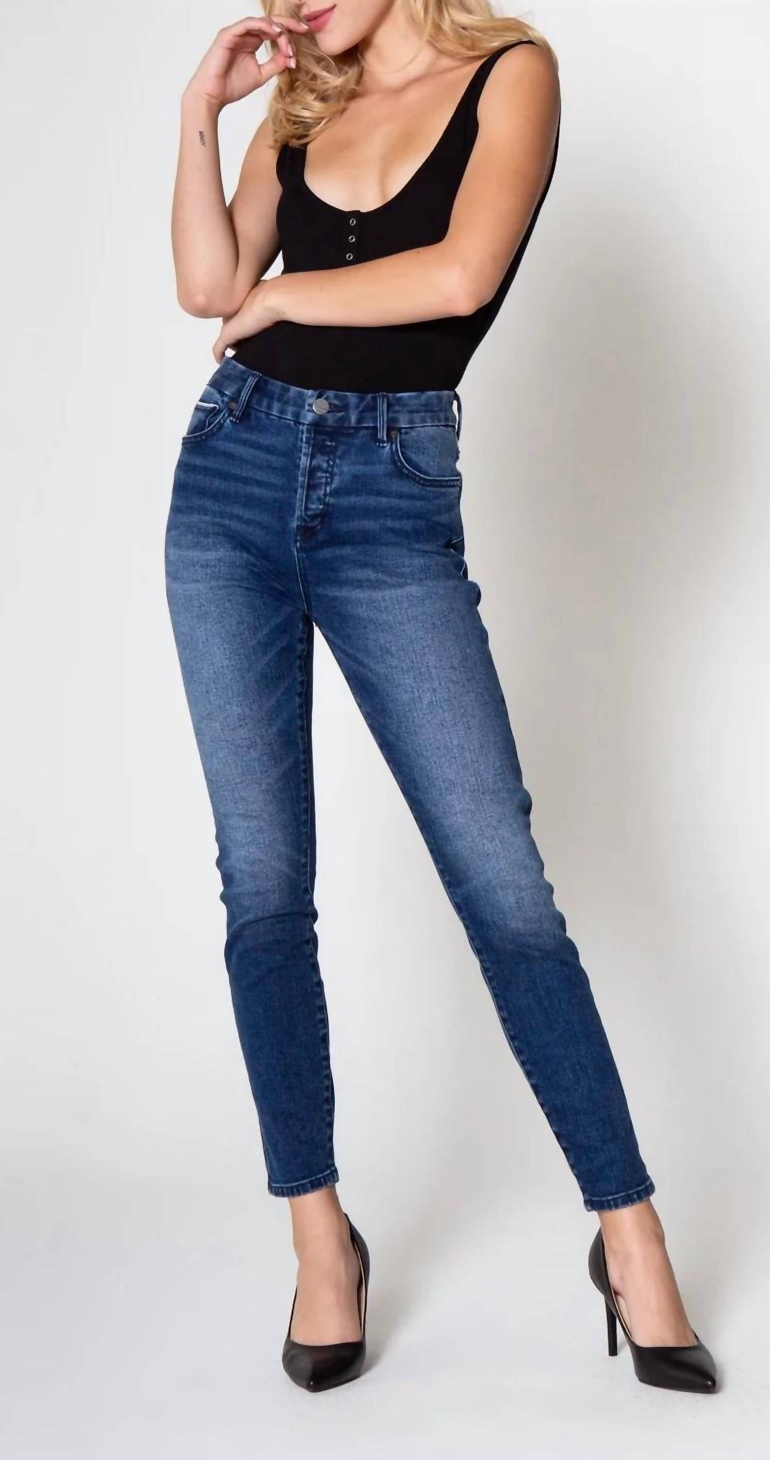 

Джинсы-скинни Olivia Super High Rise Ankle Skinny Colville в темном цвете DEAR JOHN DENIM, цвет dark wash