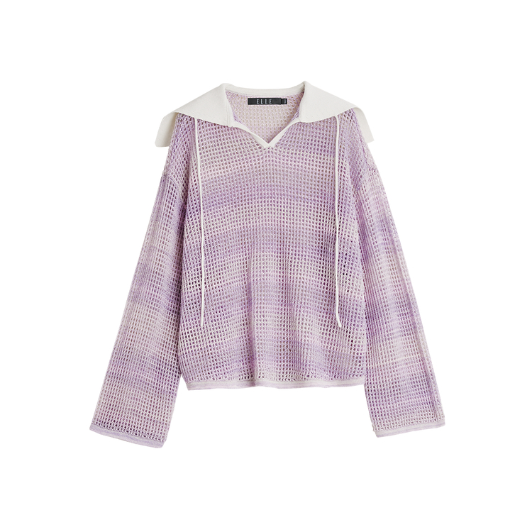 

ELLE Трикотажный кардиган Women's Purple Lapel Moderate Others