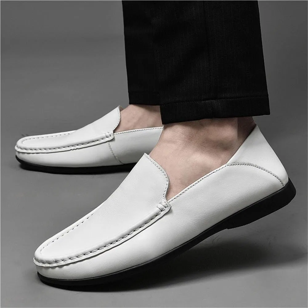 Лоферы мужские Leather Loafers, белый DHFIRUFSHLO — фото 2