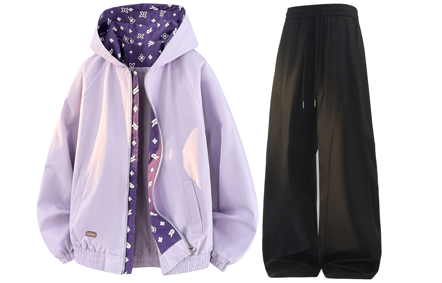 

Повседневная спортивная одежда Unisex WARRIOR, розовый фиолетовый top+черный pants