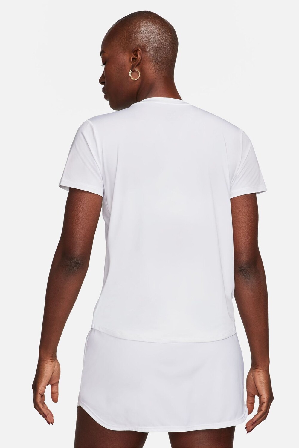 Один классический топ с короткими рукавами dri fit Nike, белый — фото 2