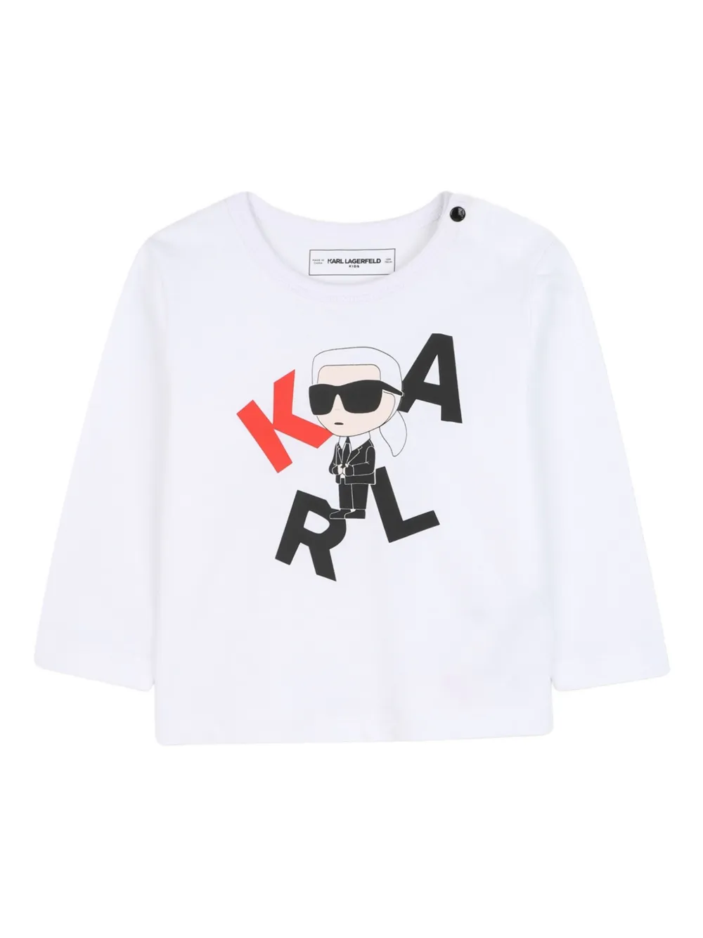 

Футболка с длинными рукавами и графичным принтом KARL LAGERFELD KIDS, белый