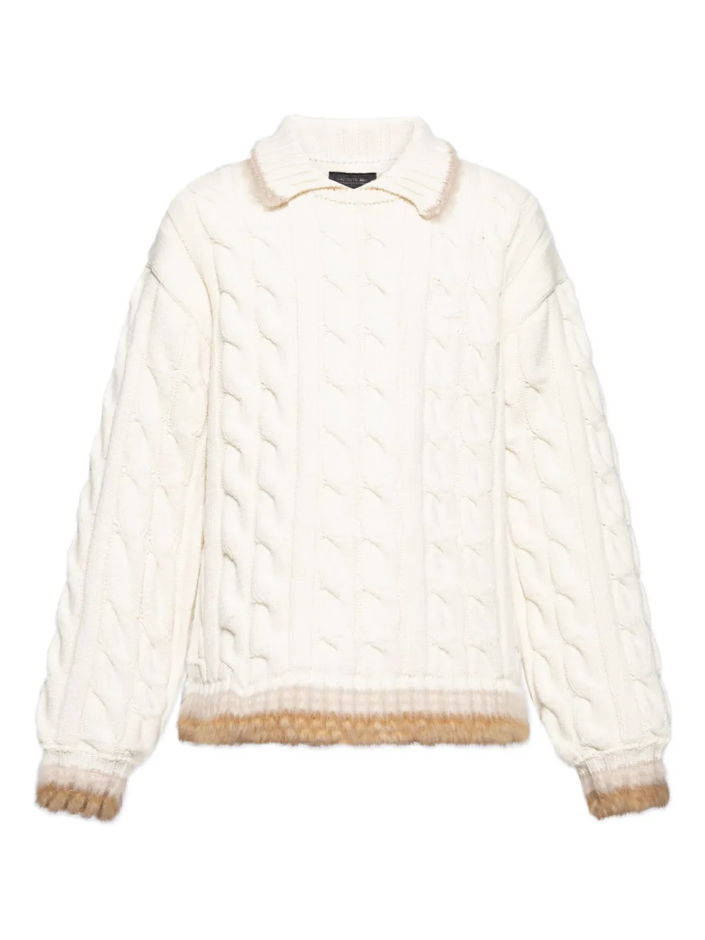 

Свитер вязаный косами Lacoste, белый