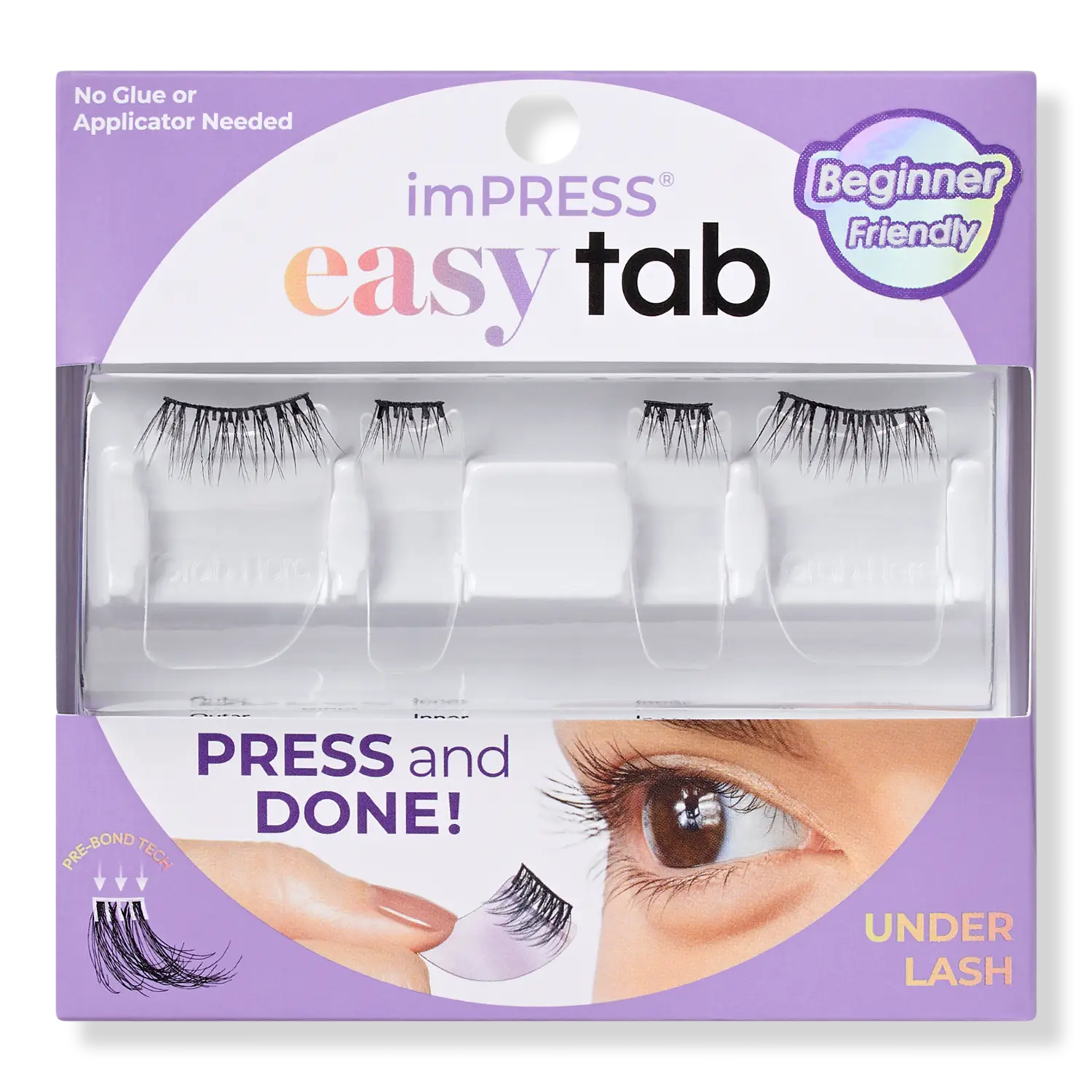 

Накладные ресницы imPRESS Press On Falsies Easy Tab Self Adhesive Eyelashes Kiss, Authentic Natural