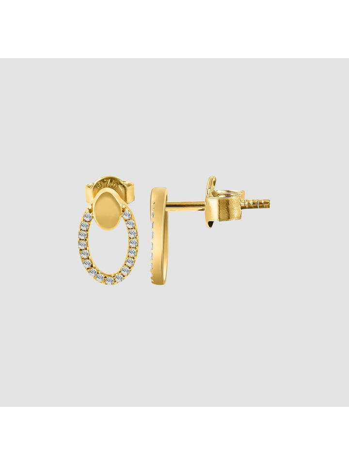 

Adeliás Женские серьги - золотые серьги-гвоздики 375 пробы с кубическим цирконием в золоте