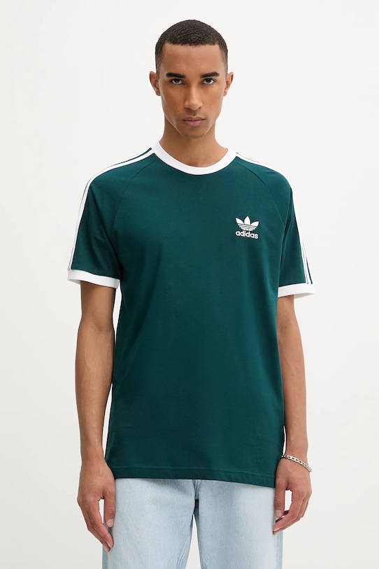 

Футболка из хлопка с тремя полосками Adidas Originals, зеленый