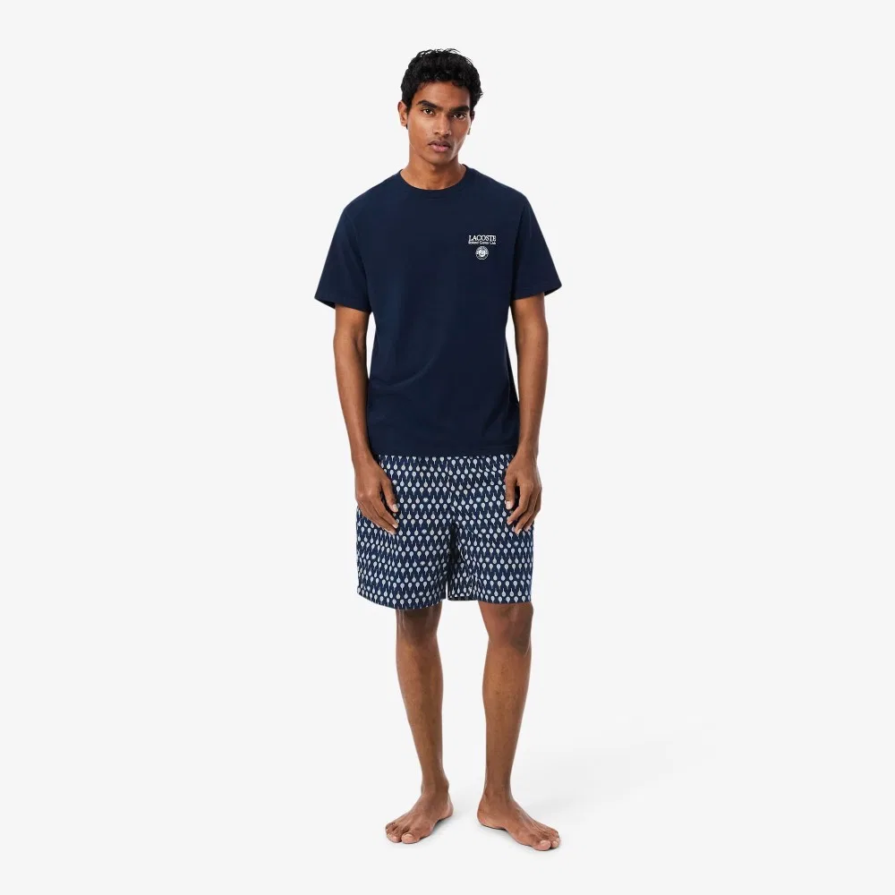 Мужской пижамный комплект Lacoste Roland Garros, тёмно-синий