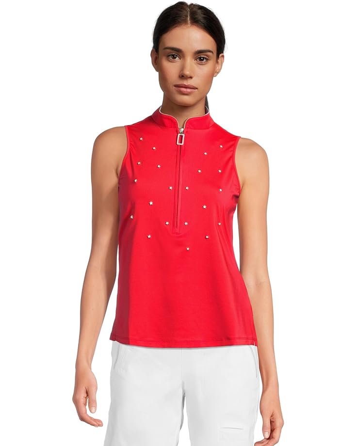 

Топ Jamie Sadock Star Embellished Sleeveless Top, цвет Adrenaline Red