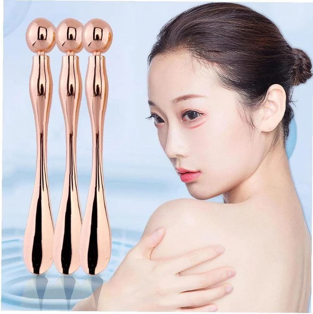 Металлический массажный стик для лица и глаз Lipfer, Rose Gold — фото 3