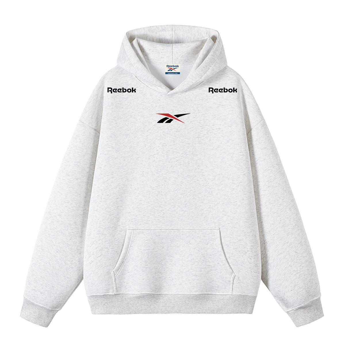 

Толстовки Unisex с капюшоном, средней плотности Reebok, белый heather серый[heavyweight thickened and fleece-lined]