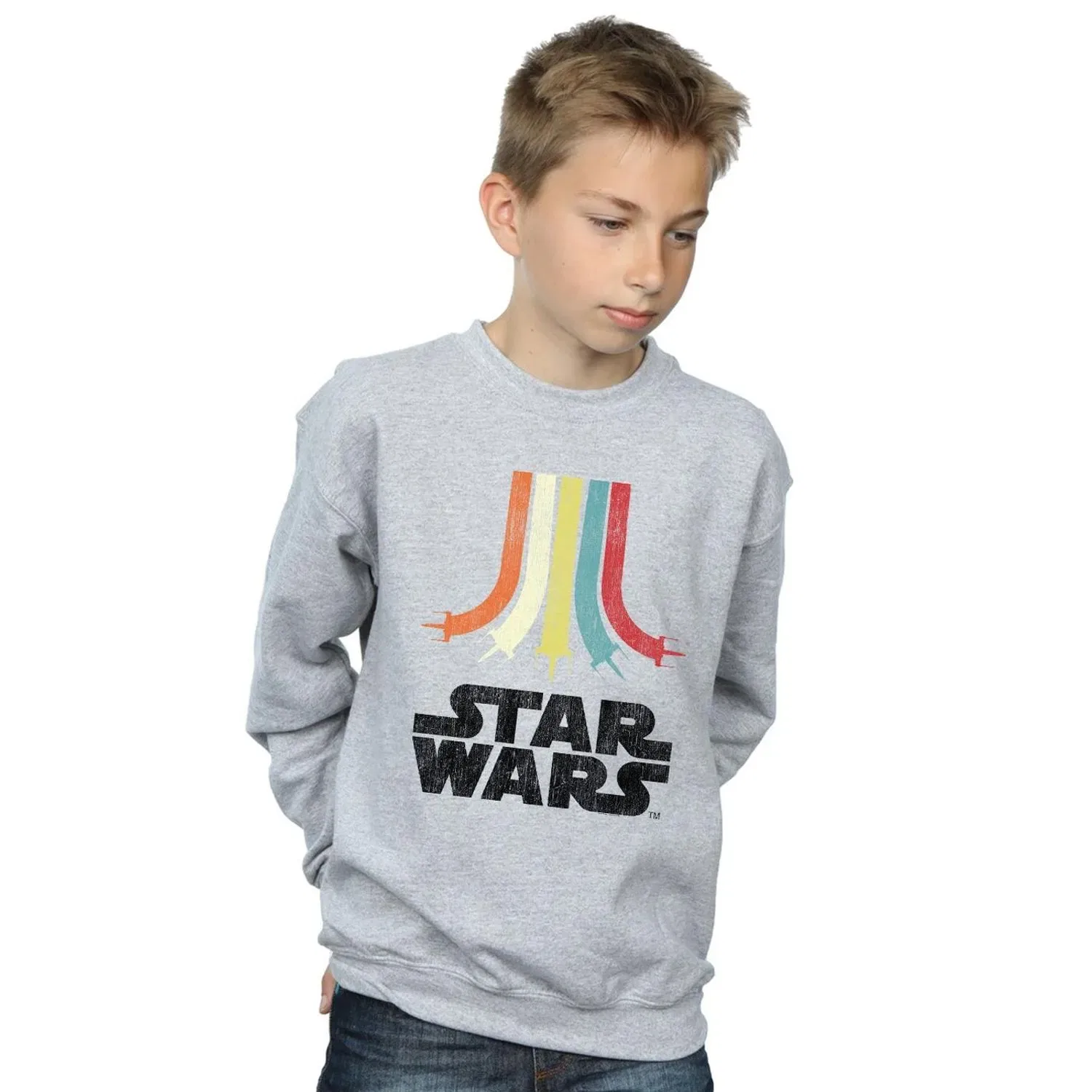 Худи-свитшот для мальчиков Rainbow Retro Star Wars, серый — фото 2
