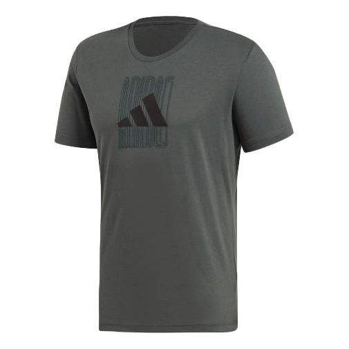 

Футболка adidas The Pack Q2 Gfx logo Printing Sports Short Sleeve Green, зеленый