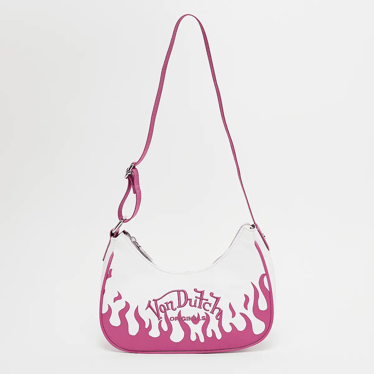 

Сумка Von Dutch Originals Amy Flames Baguette, белый/розовый