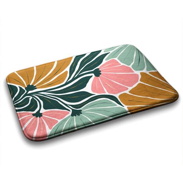 

Коврик для ванной Tulup Geometrische Blumen, 90x1x90 см, зеленый