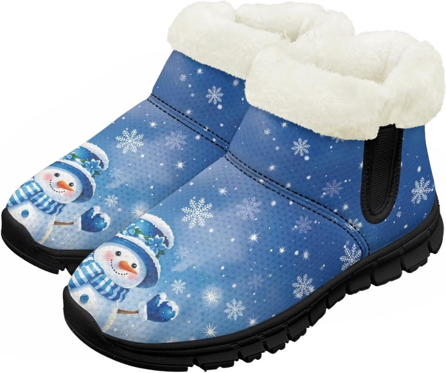 

Зимние детские ботинки Chririnla для мальчиков и девочек, с теплой подкладкой из искусственного меха, на щиколотку, противоскользящие, для малышей и детей постарше, синий