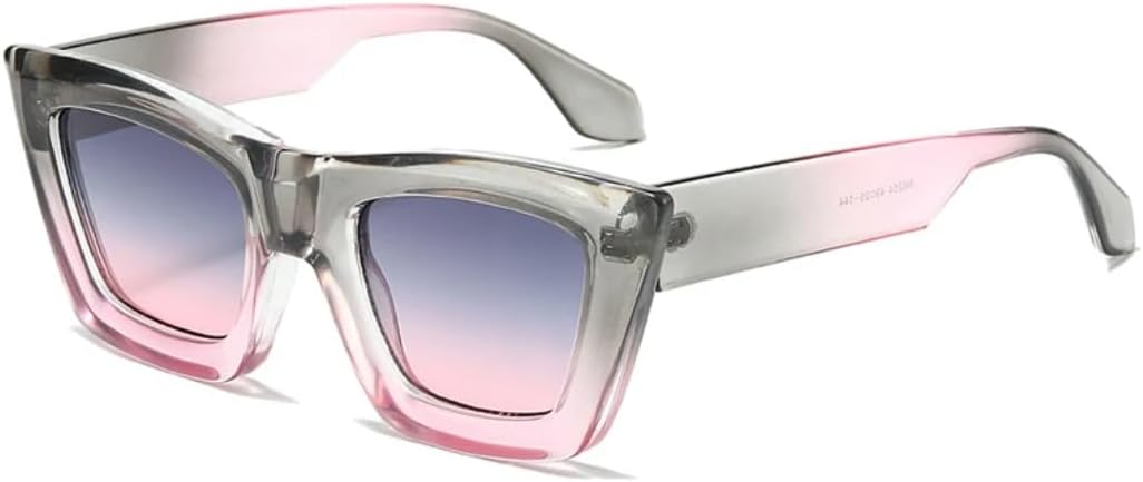 

Винтажные солнцезащитные очки «кошачий глаз» с двойным цветовым переходом для женщин, роскошные солнцезащитные очки UV400, модный градиент для мужчин VRTRFFTR, Grey Pink Grey Pink