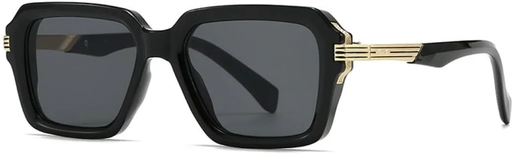 

Ретро двухцветные солнцезащитные очки для женщин и мужчин с заклепками, градиентной защитой от УФ-излучения UV400, модные панк-очки TVTBBVV, C2 Black Gold Black