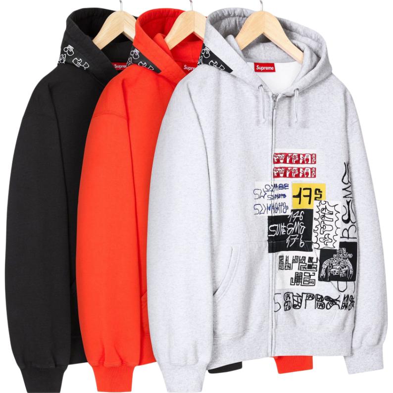 Футболка с капюшоном и молнией unisex Supreme, оранжевый/оранжевый — фото 3