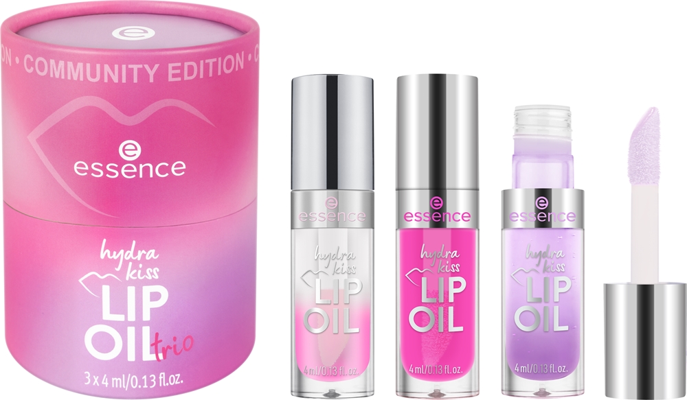 

Набор для ухода за губами Hydra Kiss Lip Oil Trio Essence, 3× 4 мл
