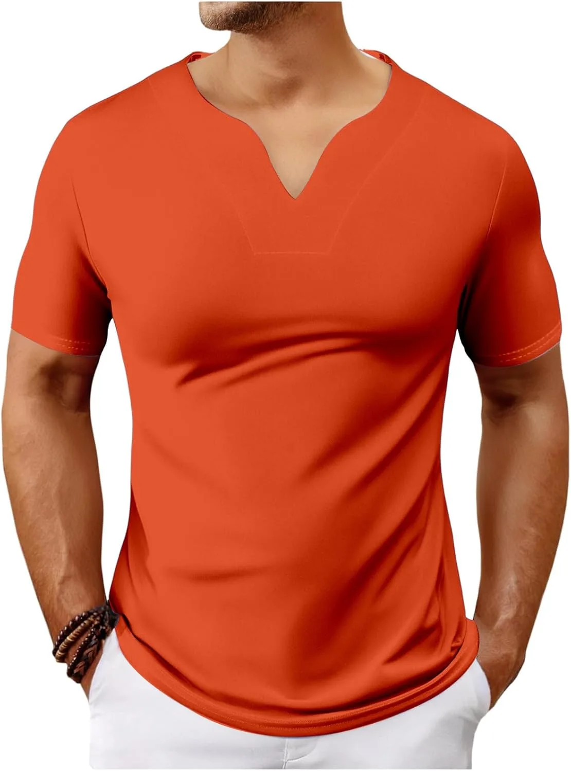 

Мужская футболка V-образного выреза с коротким рукавом Slim Fit RSZGSWS