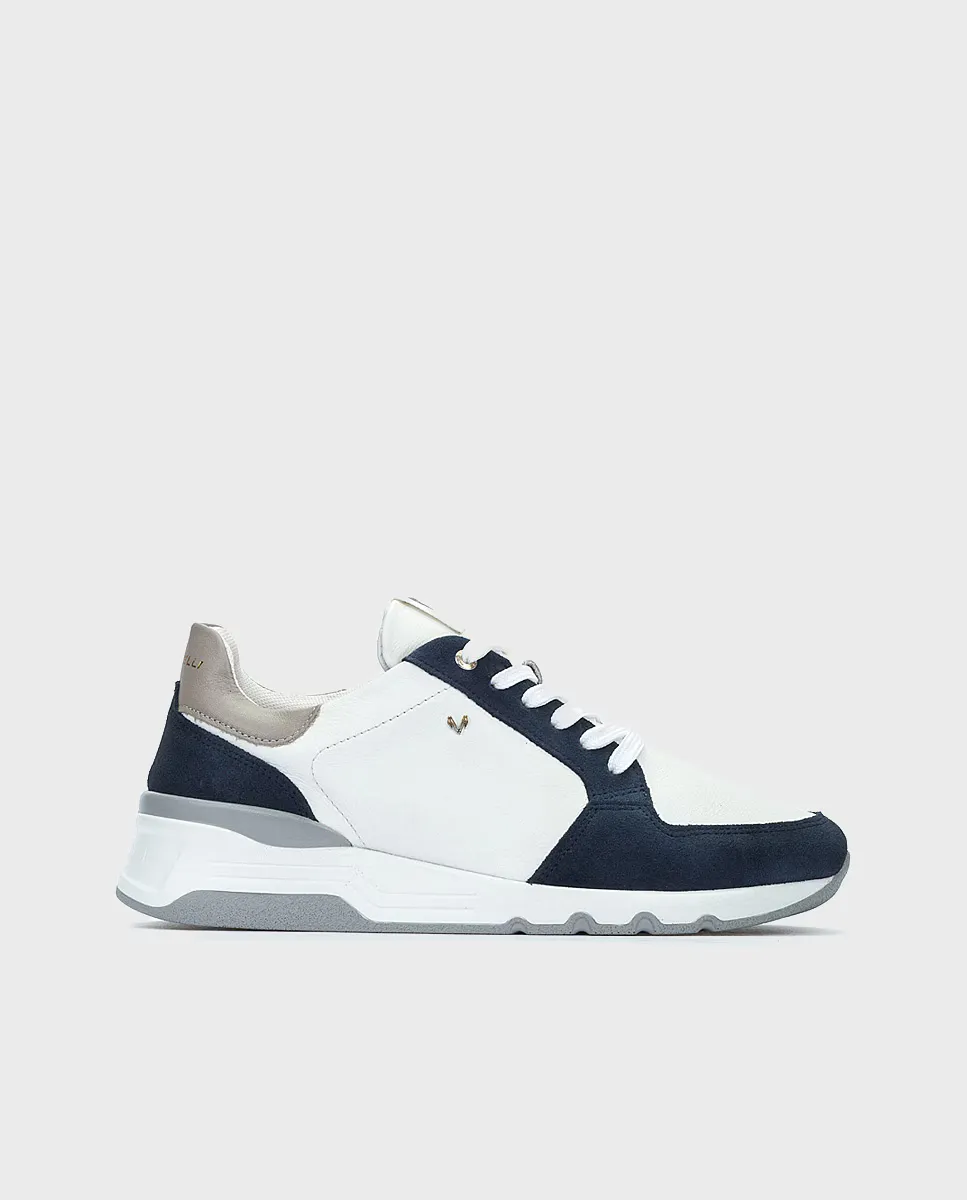 

Мужские кожаные кроссовки со шнурками и съемной стелькой Martinelli, синий