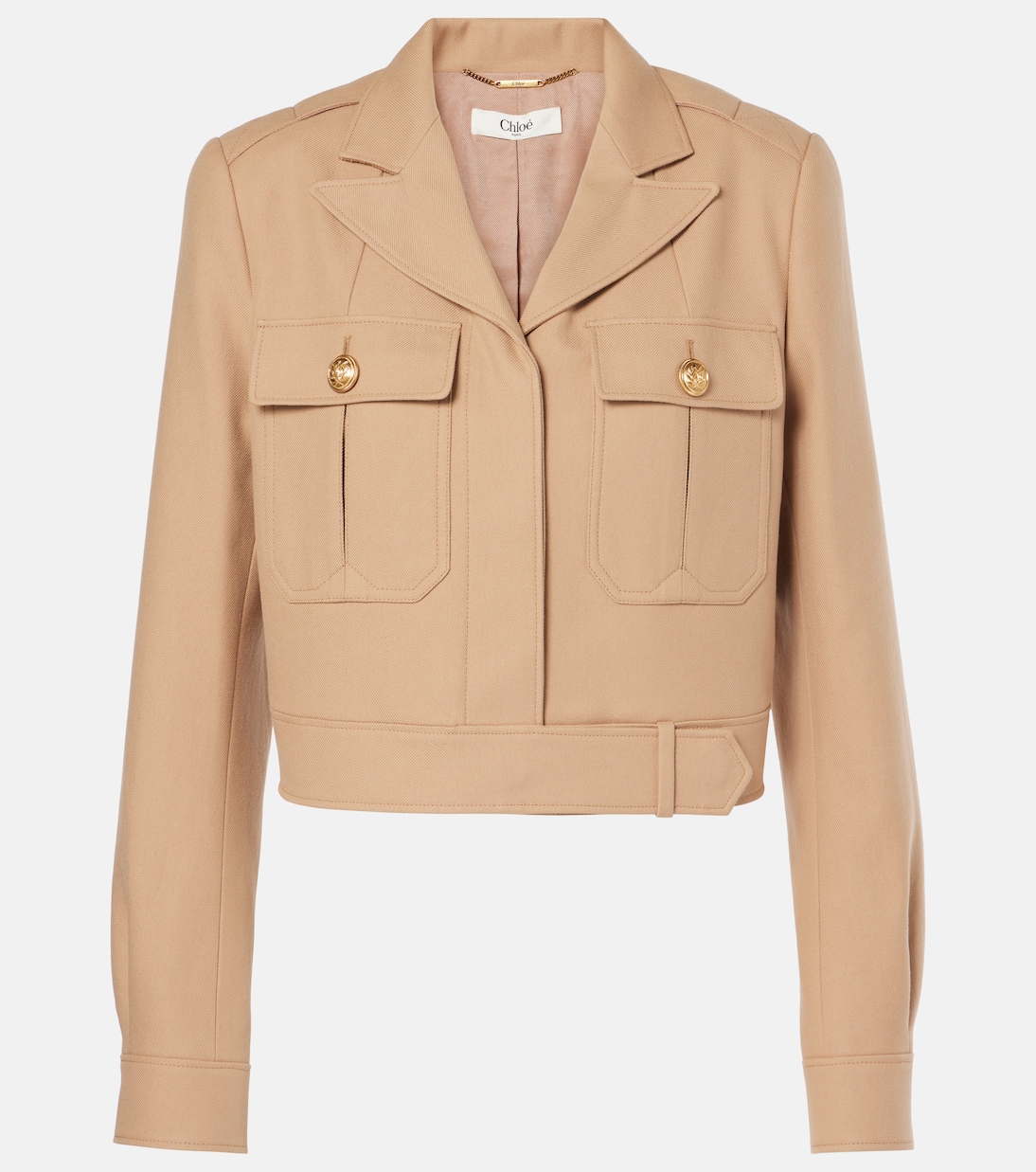 

Укороченная хлопковая куртка Chloé, Worn Brown