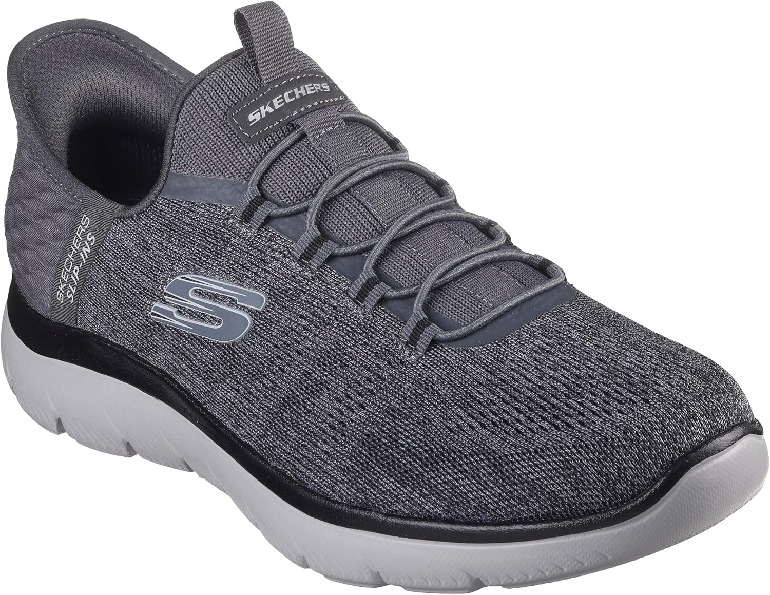 Мужские слипоны Skechers Summits Key Pace без застежек, черный/угольный — фото 2