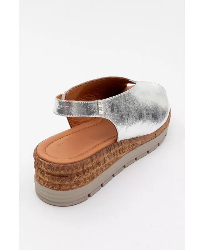 Босоножки Blom на платформе из кожи (женские) Forever & Always Shoes, серебряный — фото 3